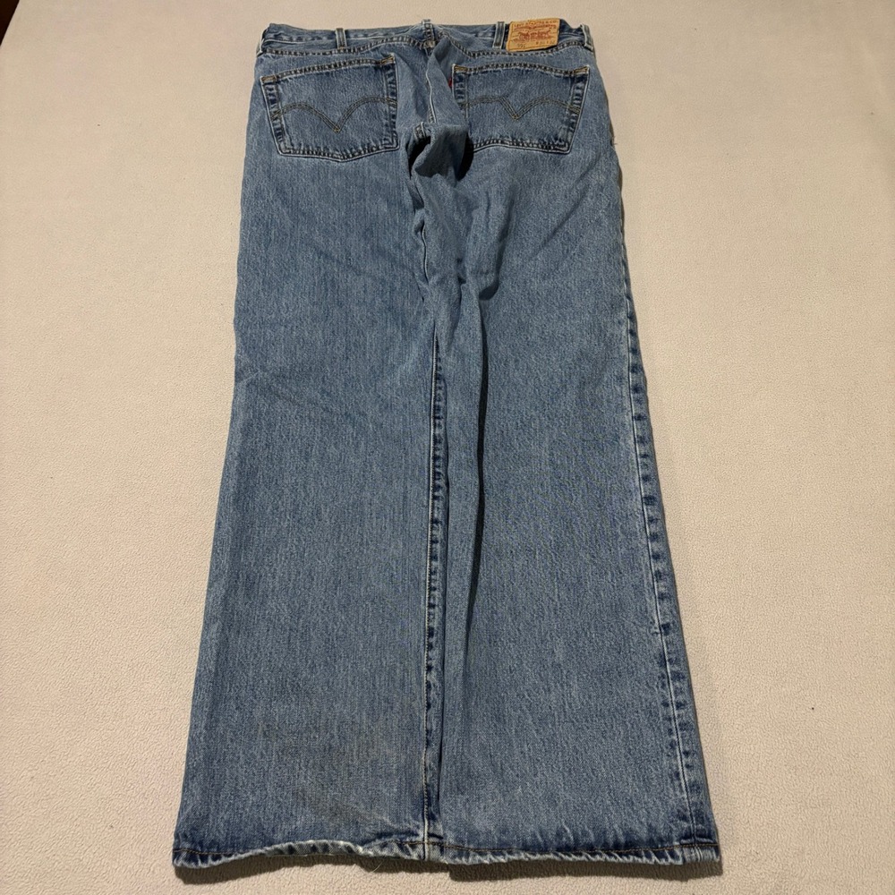 Levis 501 Original Fit Mens Blue Denim Jeans 38x32 Medium Wash Classic - Picture 7 of 9